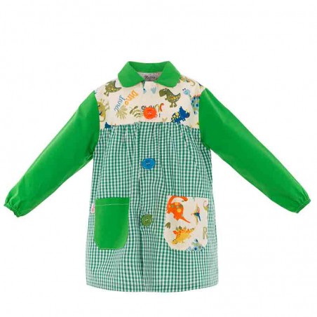 mandil-n-baby-bata-escolar-dinosaurios-verde